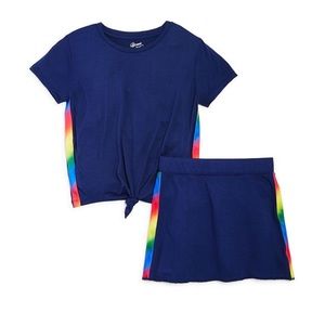 NWT Flowers by Zoe Girls' Neon-Stripe Outfit